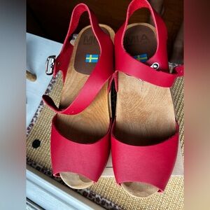 MIA 1976 Genuine Swedish Clogs- Anja red leather - 10